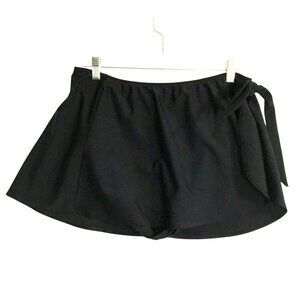 Old Navy Swim Skort Elastic Waist with Tie in Black Sz XL Swim Suit Bottoms